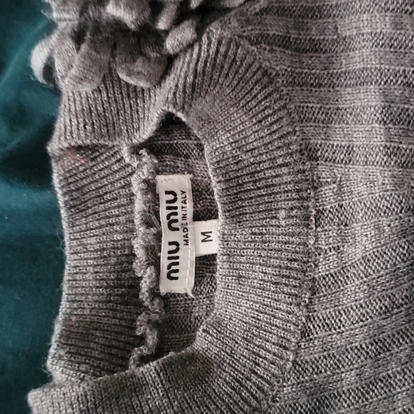 MIU MIU Knit Stretch Ribbed Wool Sweater Top - Picture 2 of 3